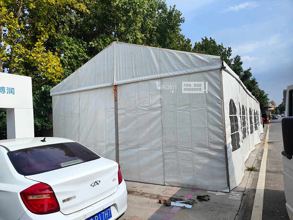 洛陽篷房租賃搭建的白色篷房現場細節圖來了
